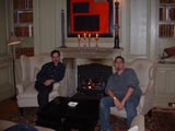 London -  Ben and Rick finally take a moment to relax in the Charlotte Street Hotel.jpg 